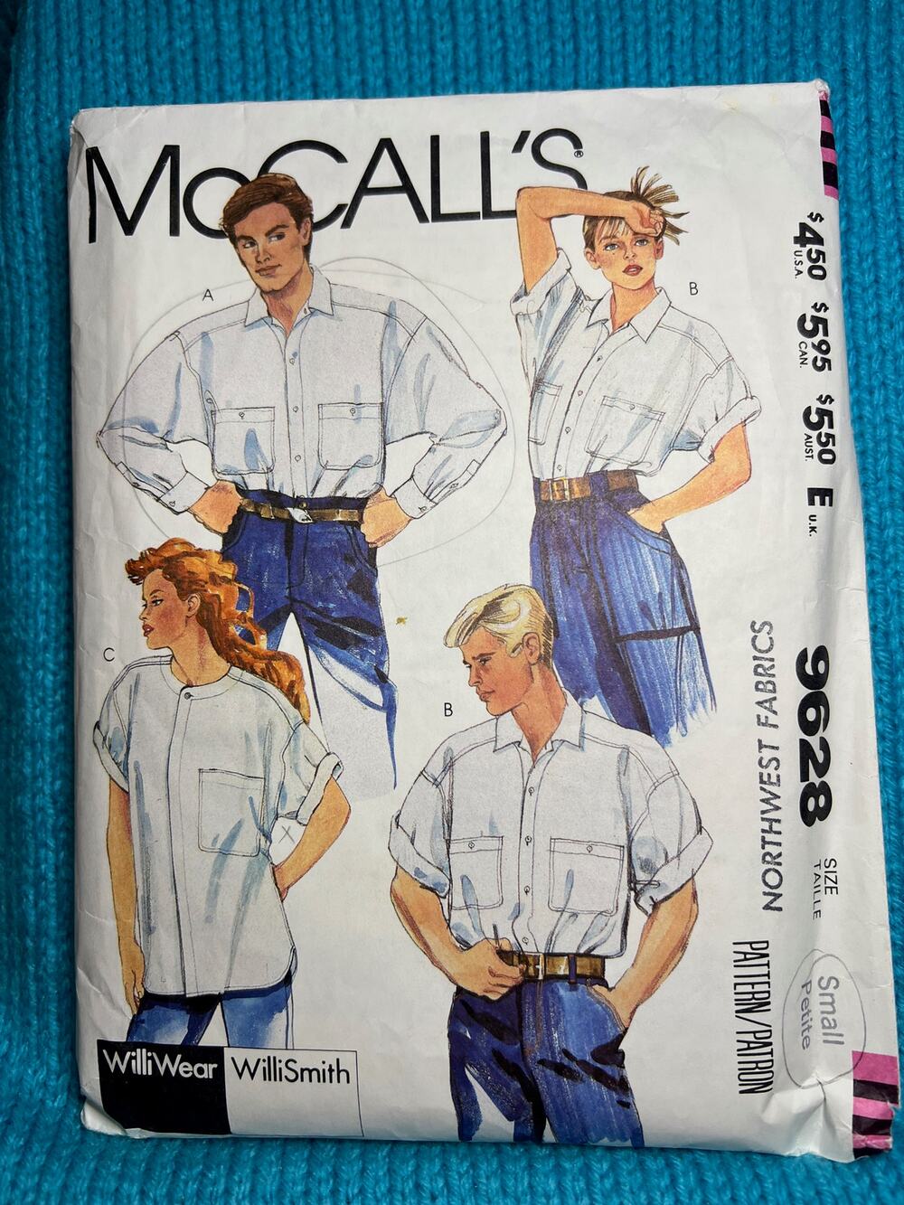 McCalls Sewing pattern 9628 loose fitting button up shirt size small